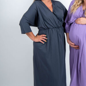 Pamučna spavaćica za trudnice i dojilje Midi-"Charcoal Grey"