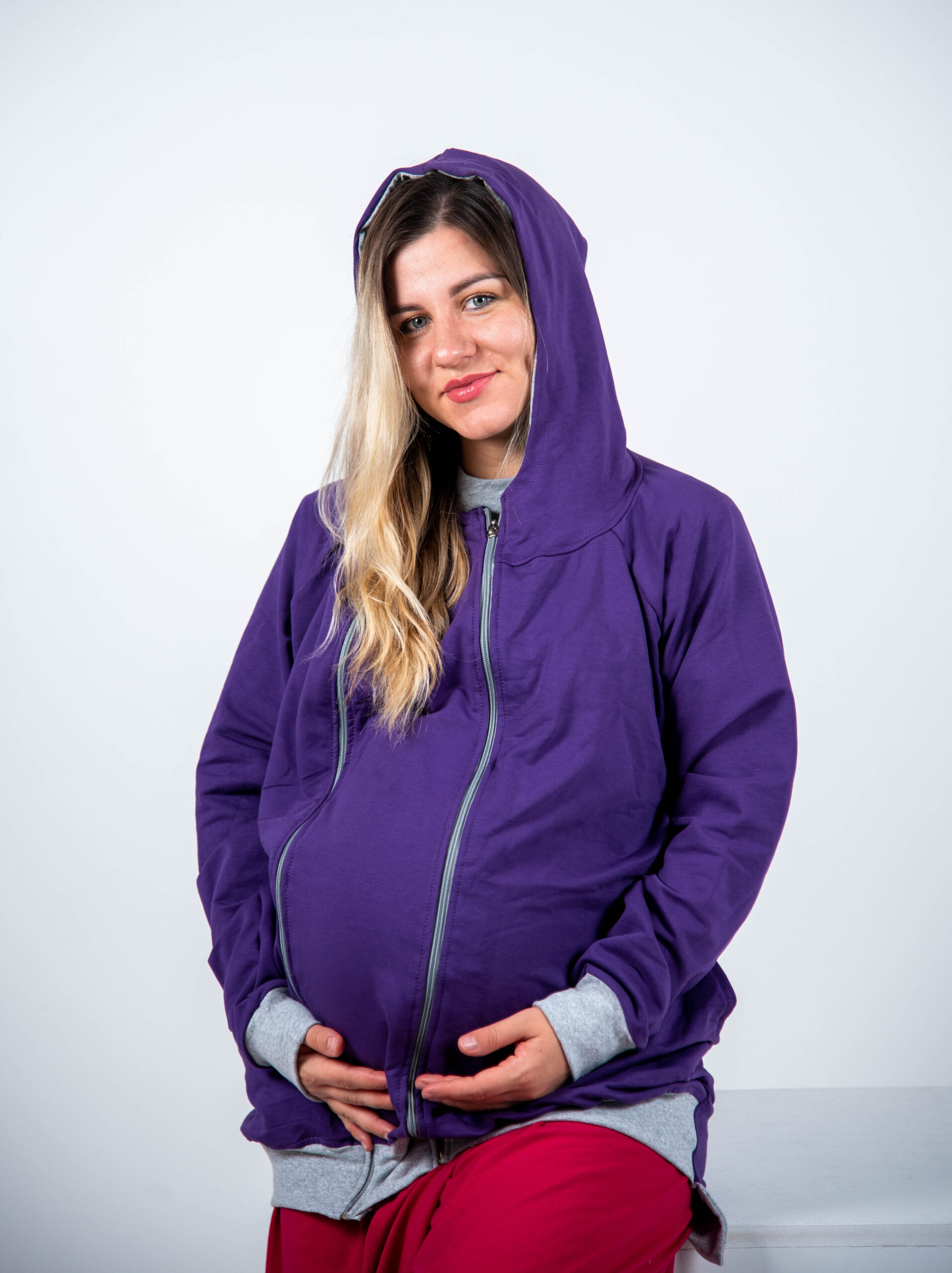 Duks za trudnice i nošenje beba "Deep Plum"-tanji(proljetni)