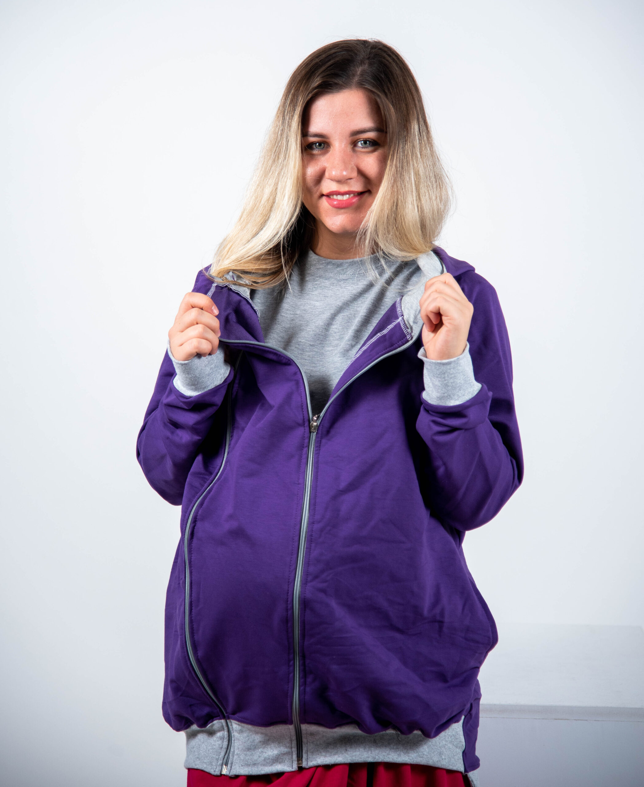 Duks za trudnice i nošenje beba "Deep Plum"-tanji(proljetni) - Image 2
