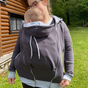 Duks za trudnice i nošenje beba "Anthracite Grey"-tanji(proljetni)